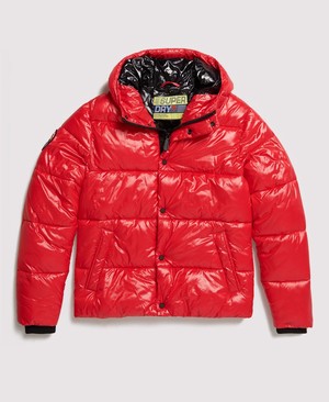 Superdry High Shine Bomber Férfi Kabát Piros | LKVPI9820